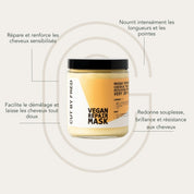Texture du Vegan Repair Mask appliquée sur des longueurs de cheveux abîmés