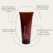 Texture du soin 15 en 1 Illuminer appliquée sur une mèche de cheveux colorés