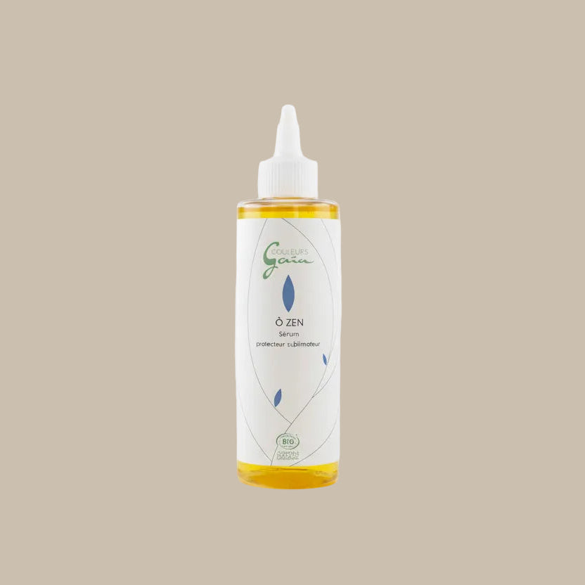 O zen est un sérum aux huiles végètales protecteur pour le cuir chevelu sensible et réparateur pour les cheveux secs 